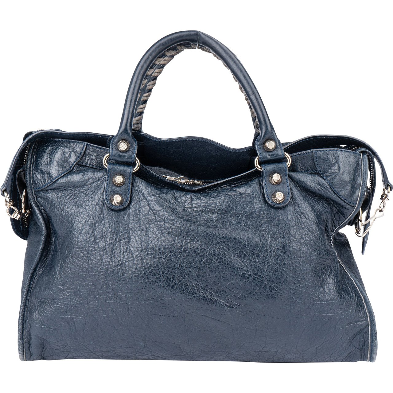Balenciaga Balenciaga Blue Leather City Handbag Blauw