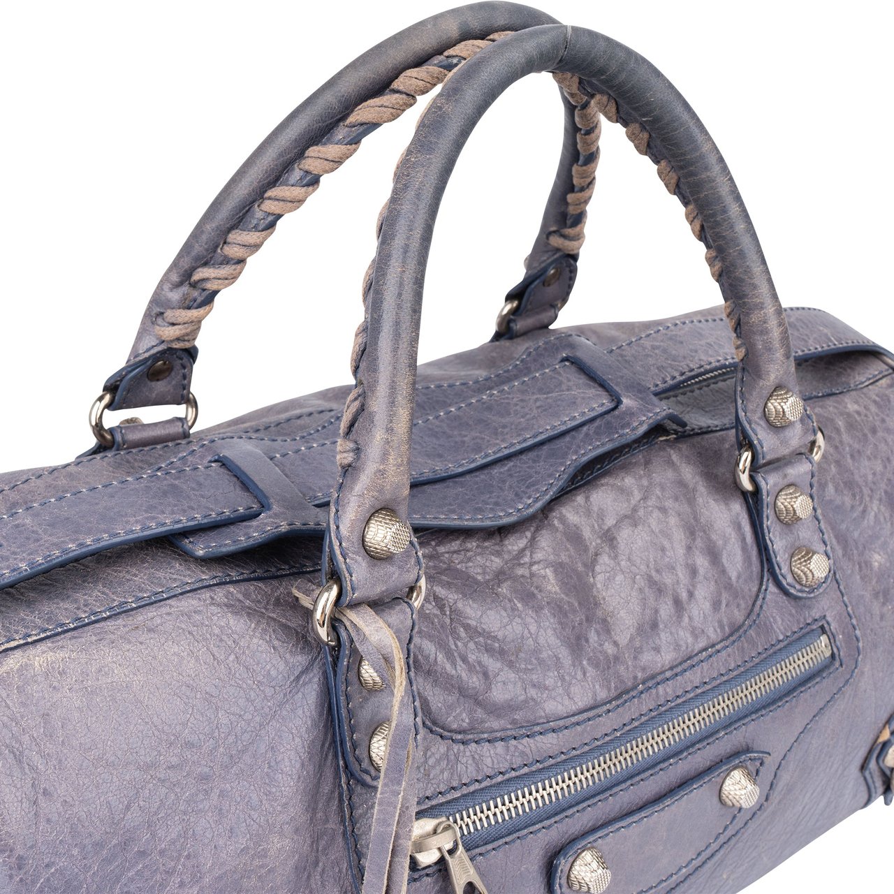 Balenciaga Balenciaga Leather City Handbag Blauw