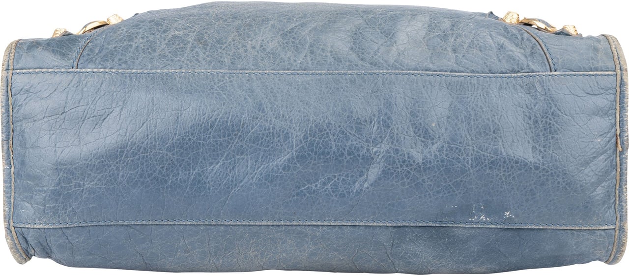 Balenciaga Balenciaga Blue Leather City Handbag Blauw