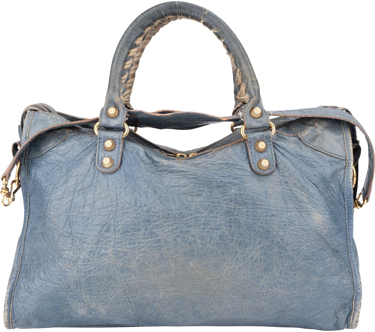 Balenciaga Balenciaga Blue Leather City Handbag Blauw