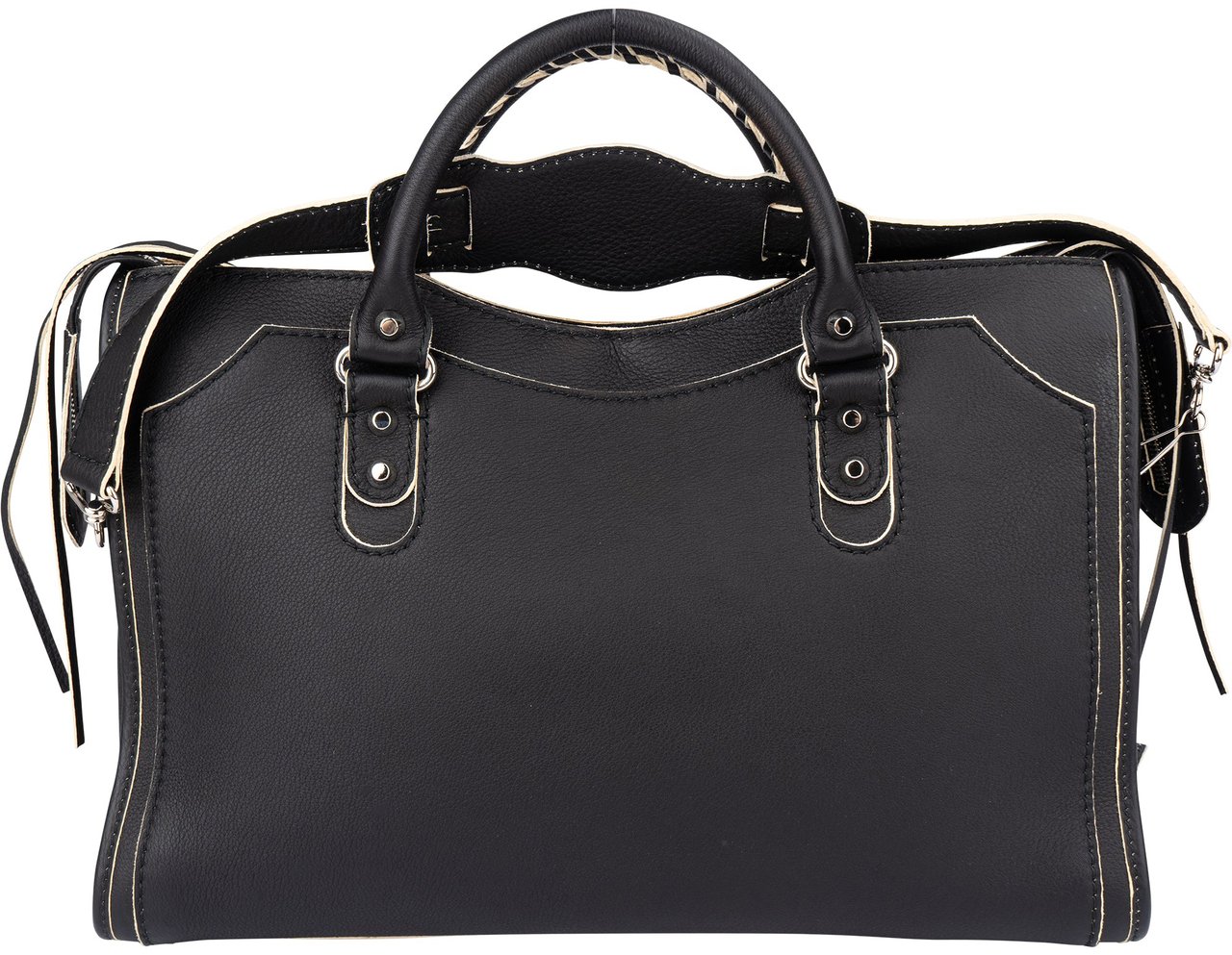 Balenciaga Balenciaga Bicolor Leather City Handbag Zwart