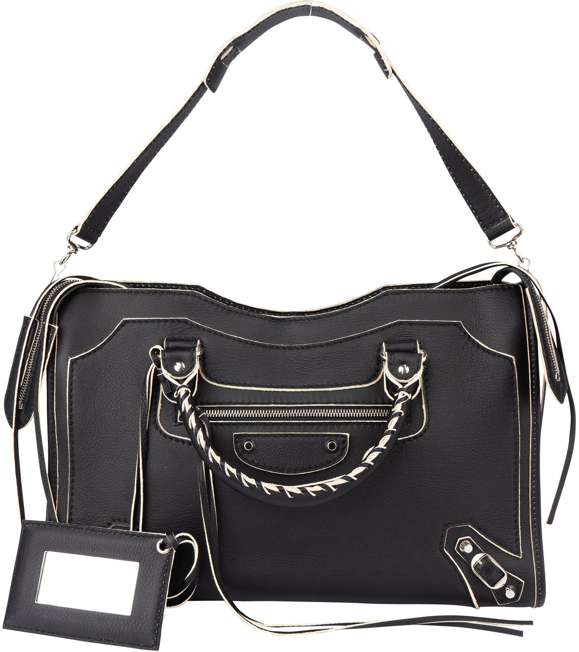 Balenciaga Balenciaga Bicolor Leather City Handbag Zwart
