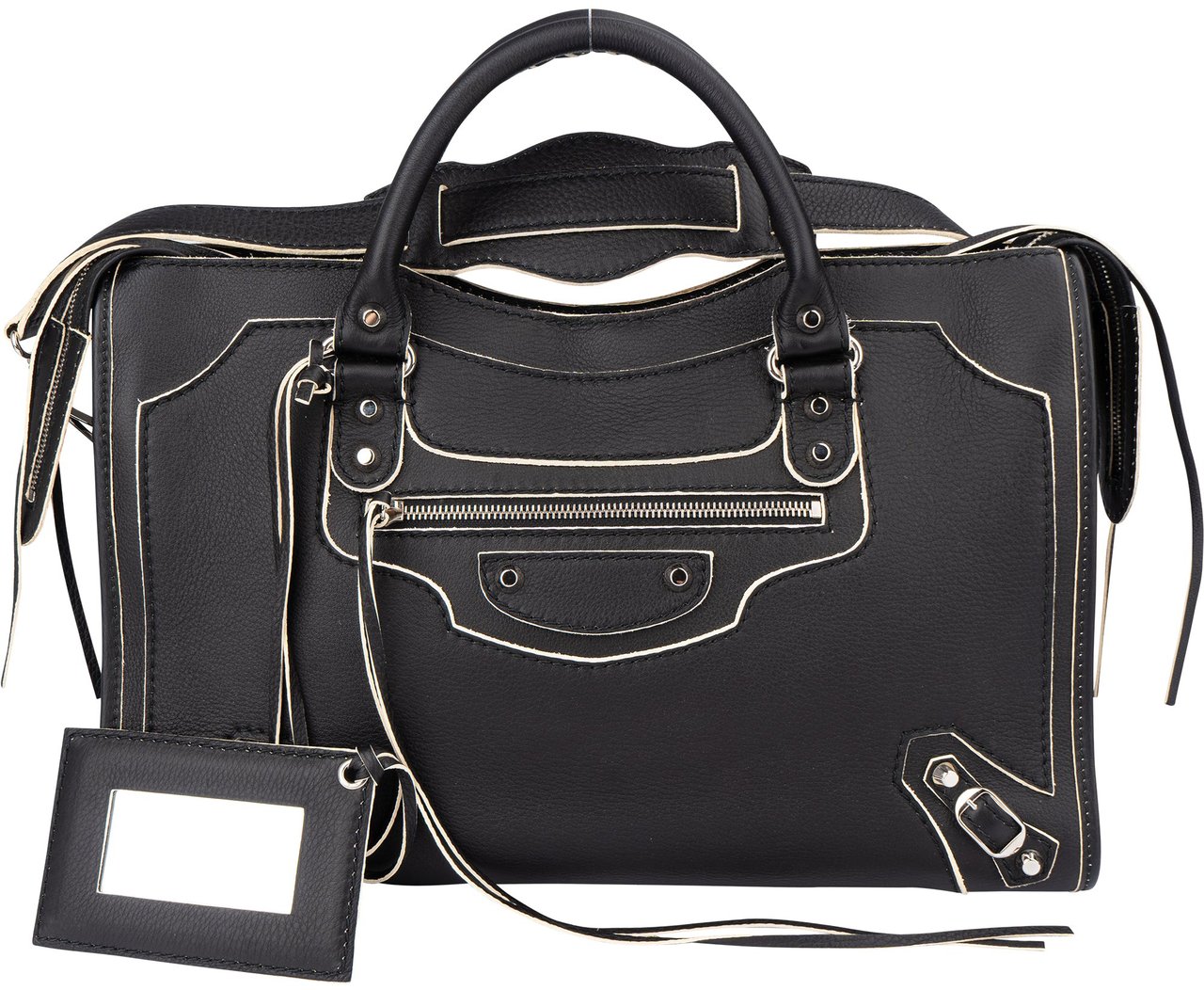 Balenciaga Balenciaga Bicolor Leather City Handbag Zwart