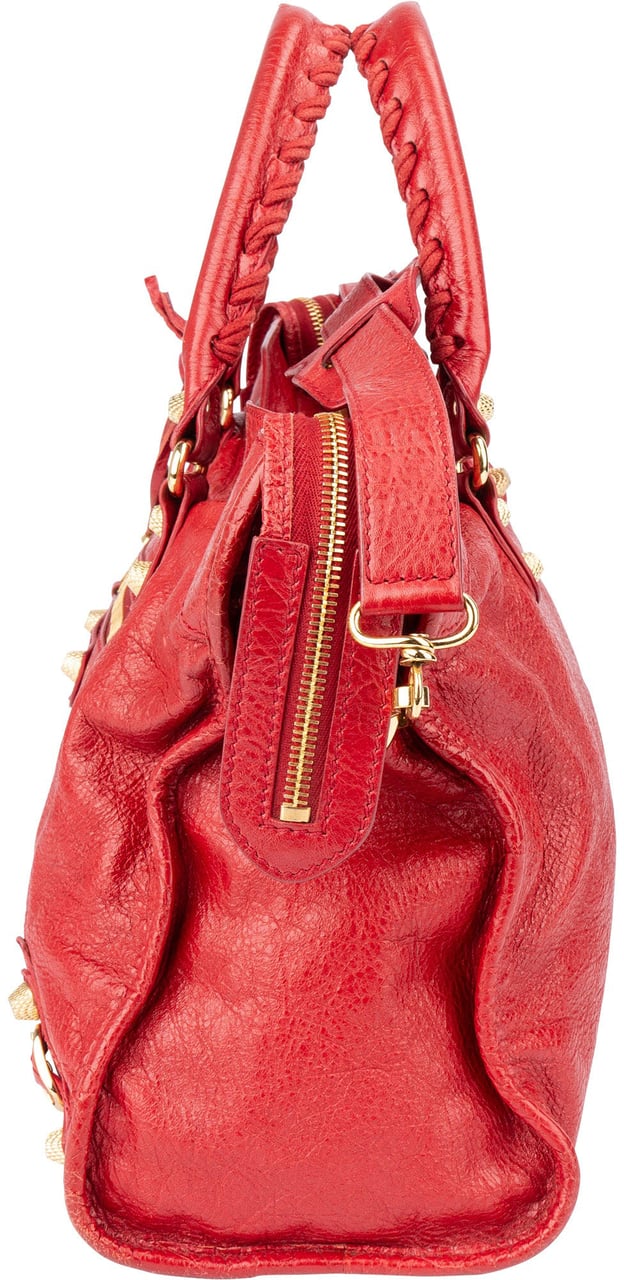 Balenciaga Balenciaga Red Leather City Handbag Rood