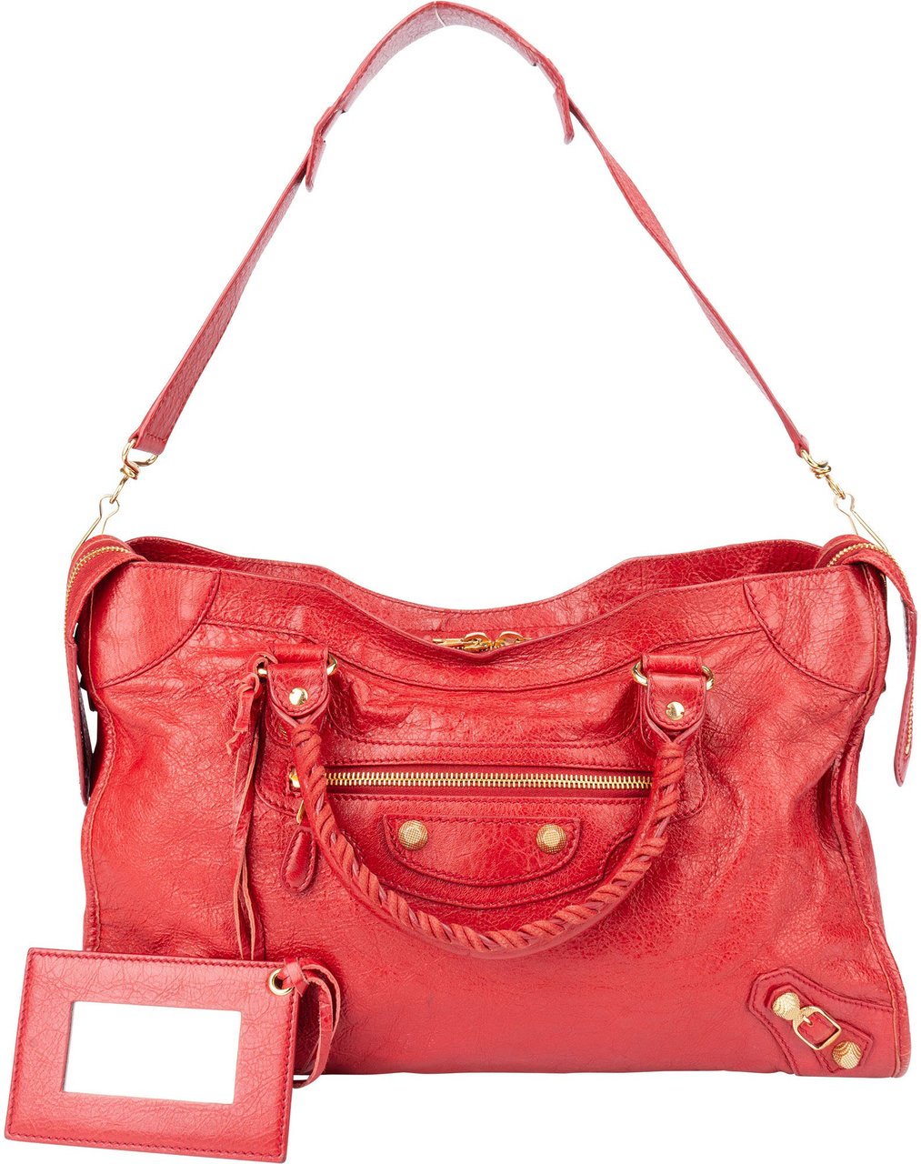 Balenciaga Balenciaga Red Leather City Handbag Rood