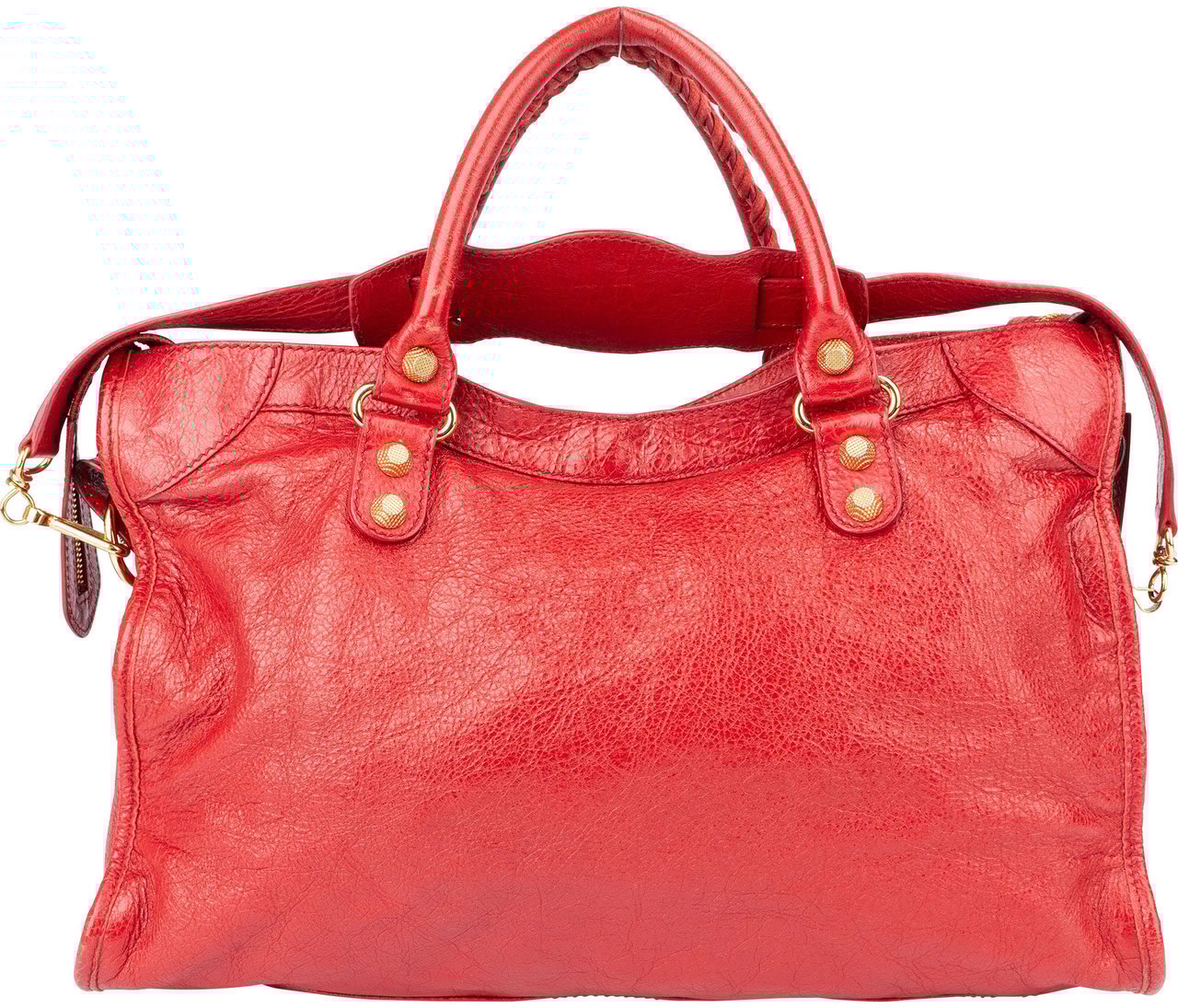 Balenciaga Balenciaga Red Leather City Handbag Rood