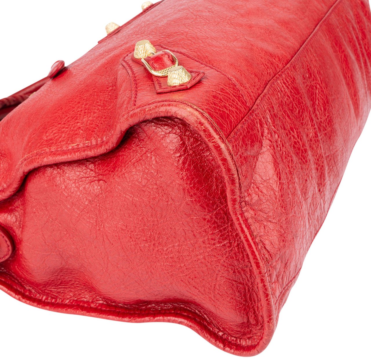 Balenciaga Balenciaga Red Leather City Handbag Rood