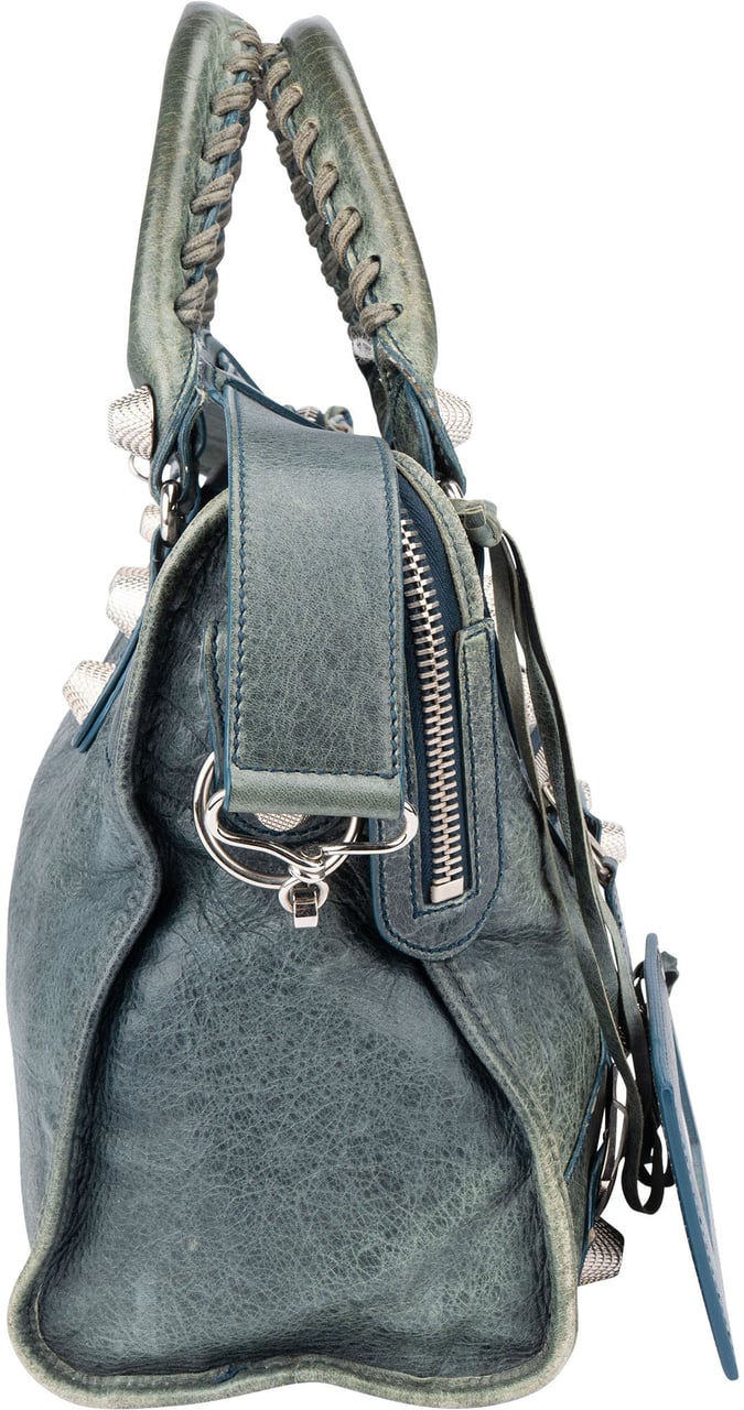 Balenciaga Balenciaga Blue Leather City Handbag Blauw