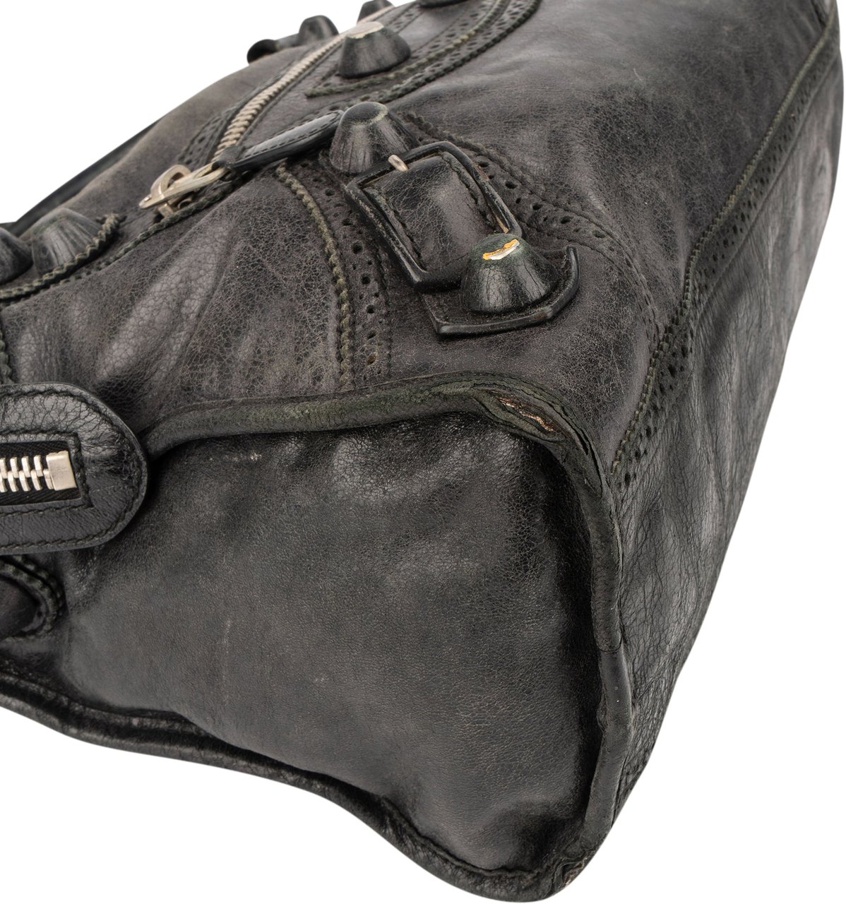 Balenciaga Balenciaga Black Leather Classic City Handbag Zwart