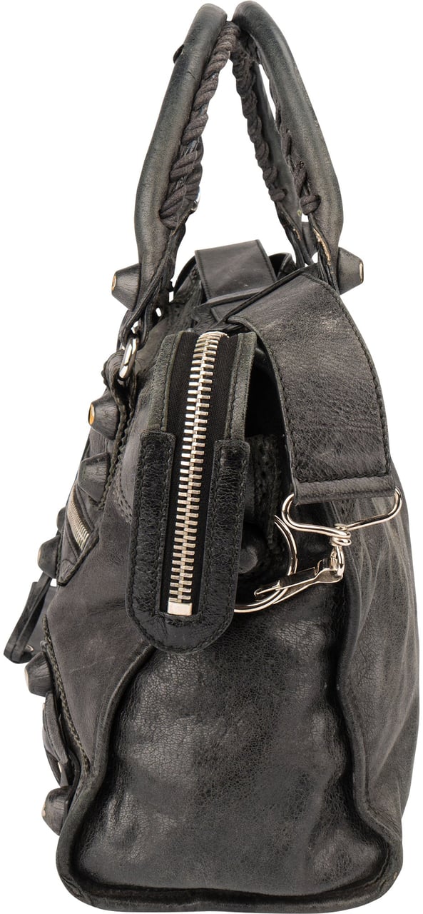 Balenciaga Balenciaga Black Leather Classic City Handbag Zwart