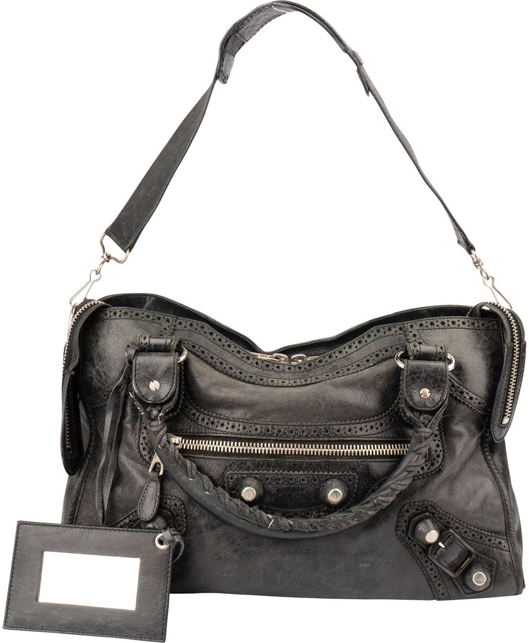 Balenciaga Balenciaga Black Leather Classic City Handbag Zwart