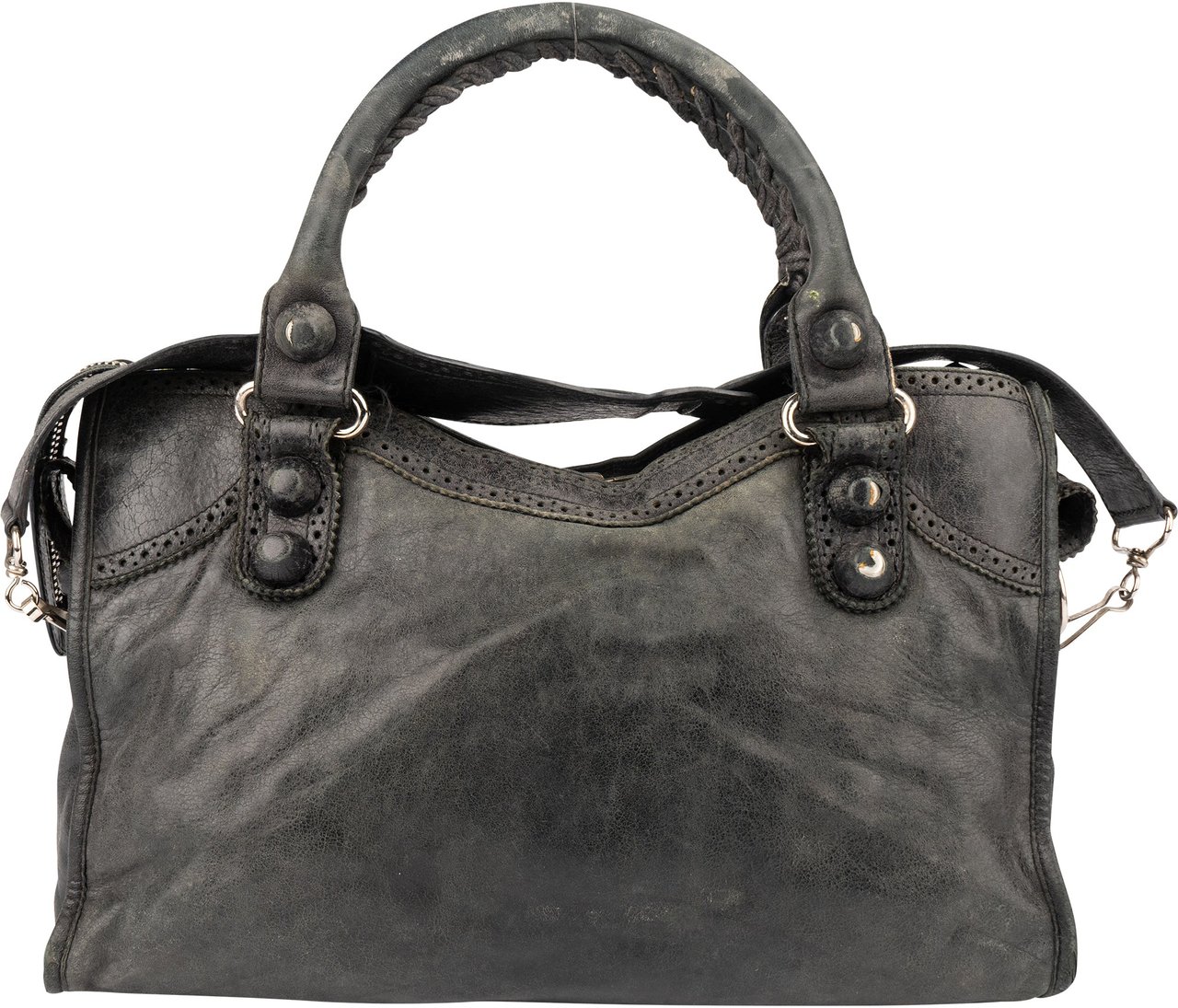 Balenciaga Balenciaga Black Leather Classic City Handbag Zwart