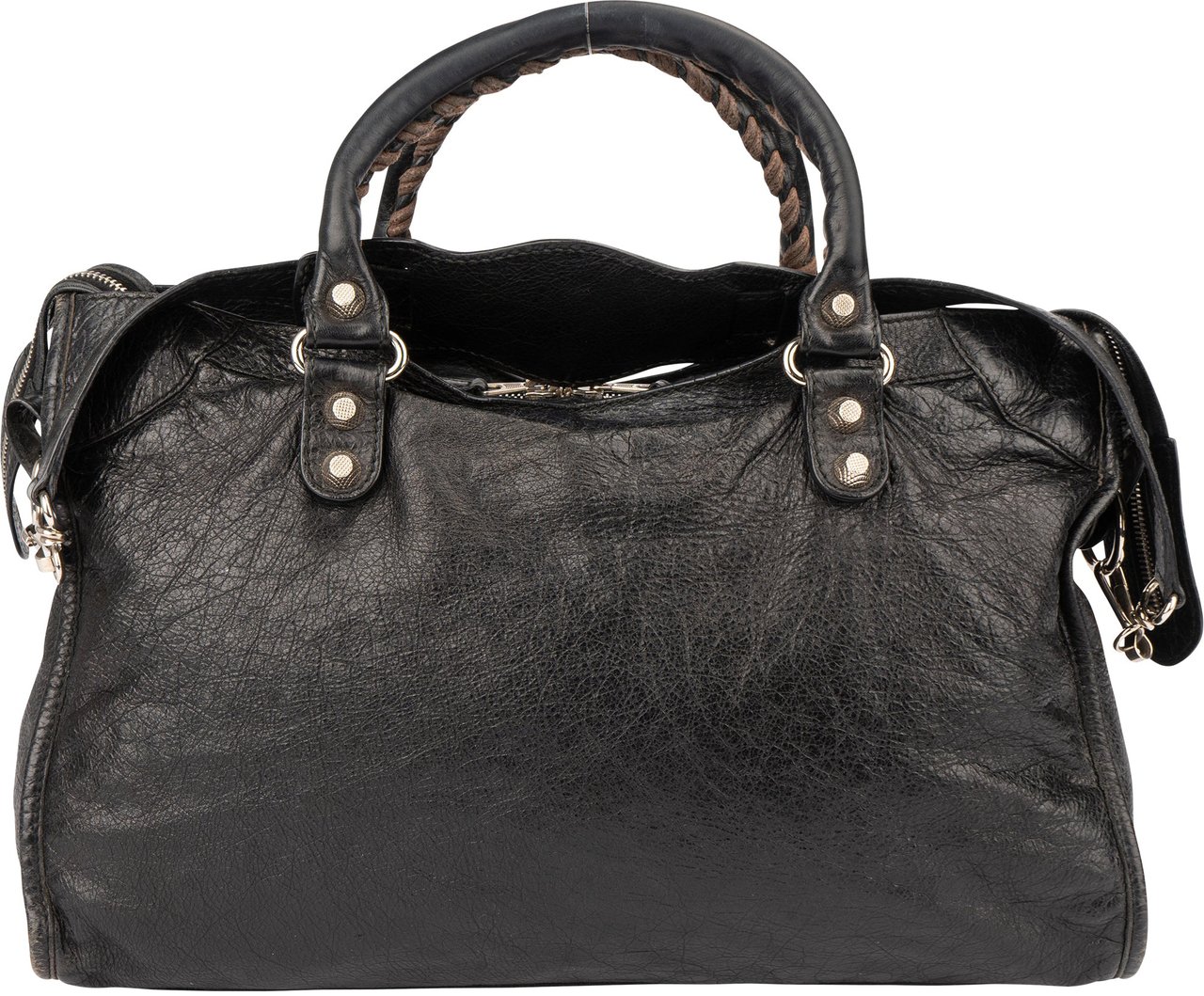 Balenciaga Balenciaga Black Leather City Handbag Zwart