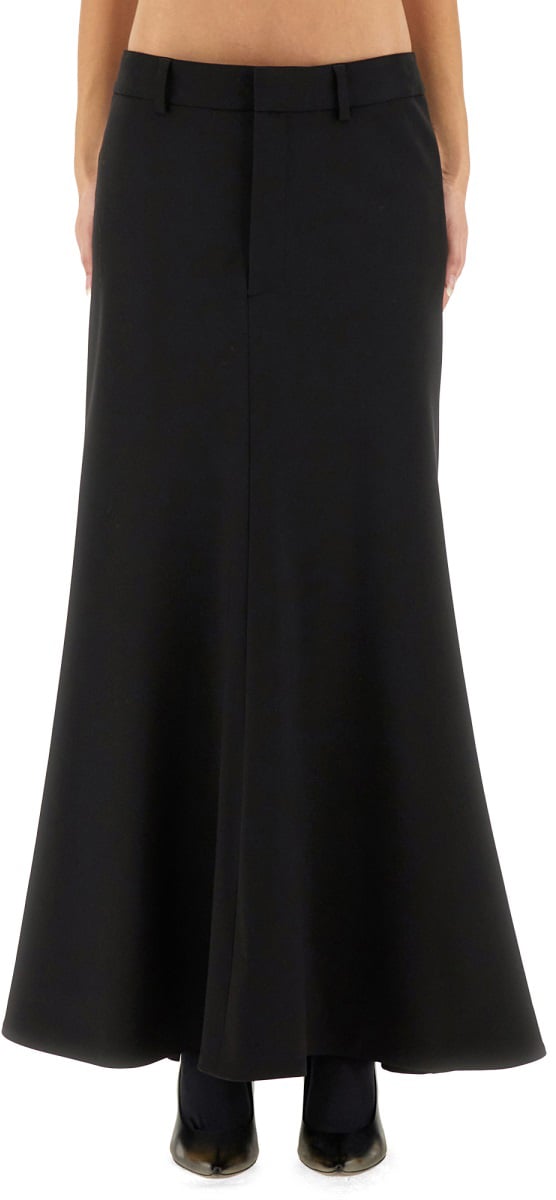 Balenciaga "GODET" MAXI SKIRT Zwart