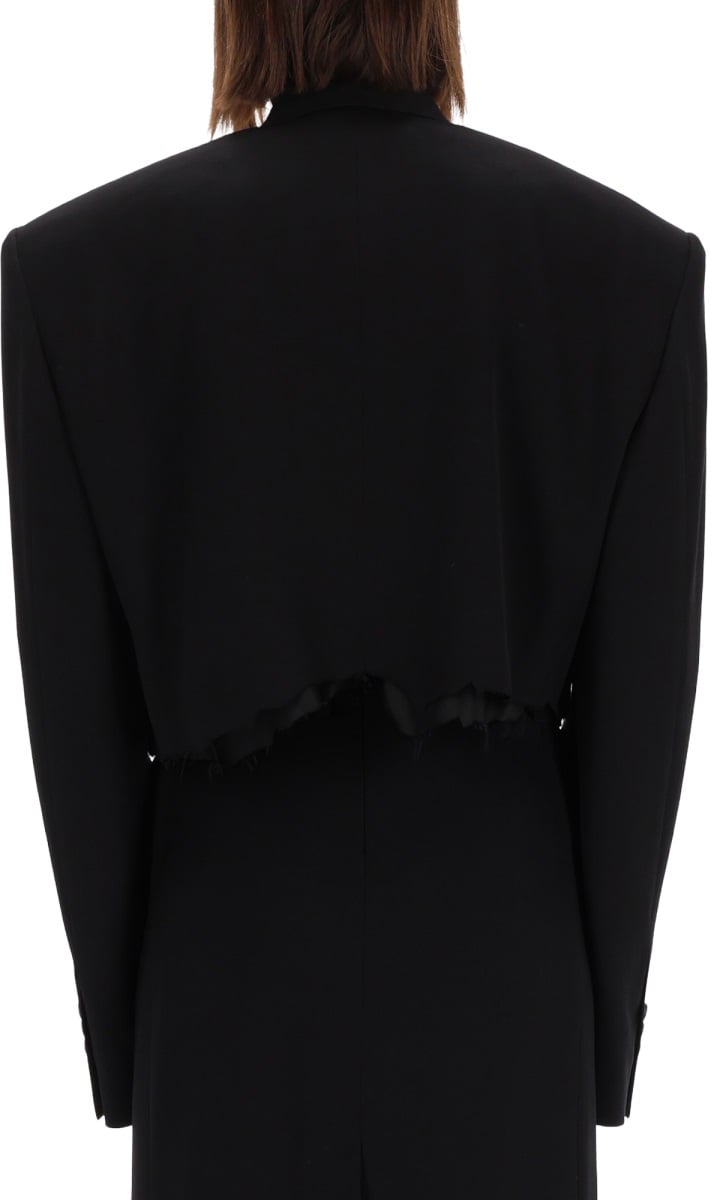 Balenciaga SINGLE BREASTED CUT OFF JACKET Zwart