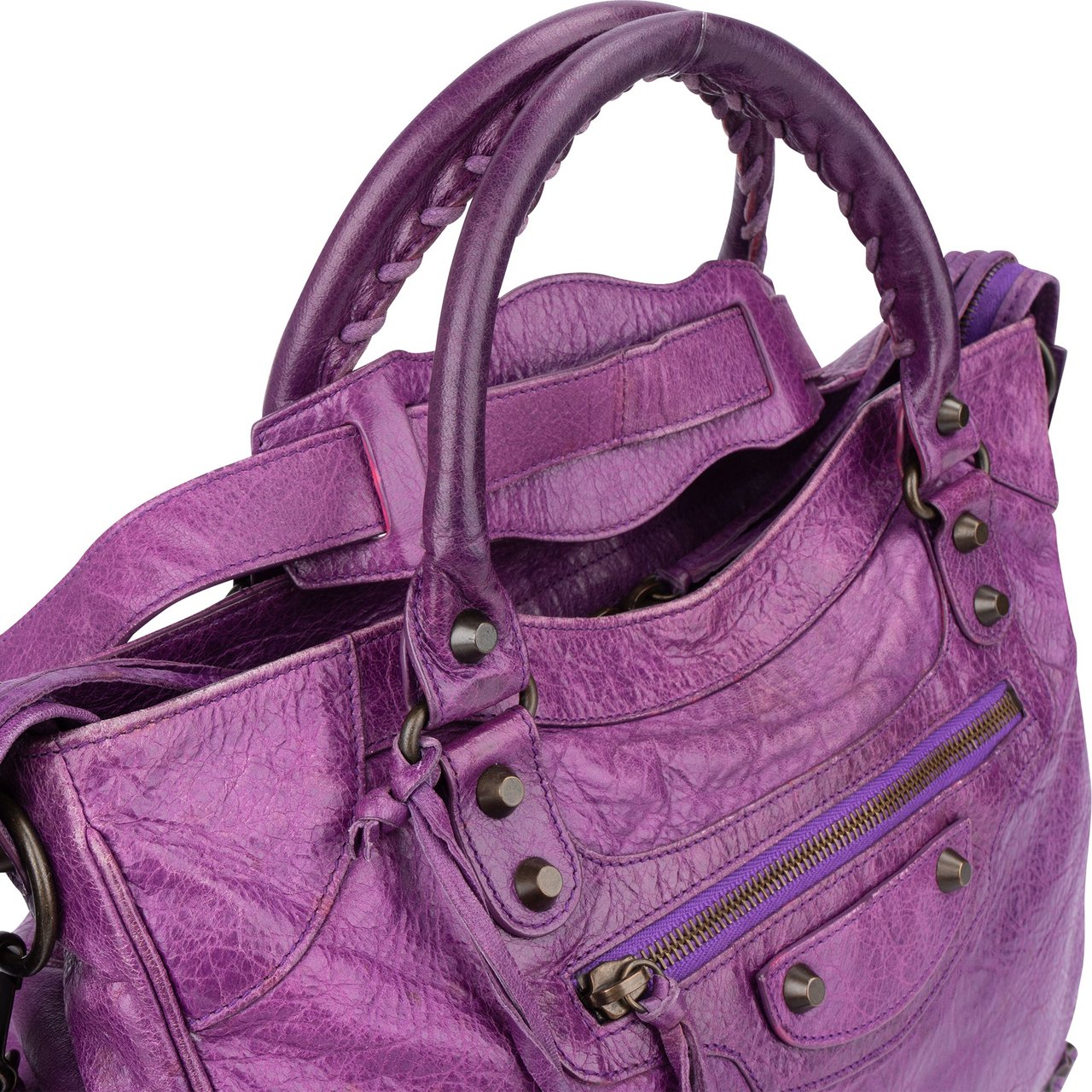 Balenciaga Balenciaga Purple Leather Classic City Handbag Paars