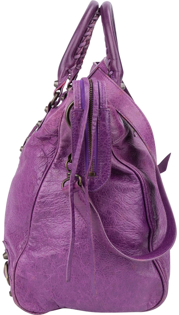 Balenciaga Balenciaga Purple Leather Classic City Handbag Paars
