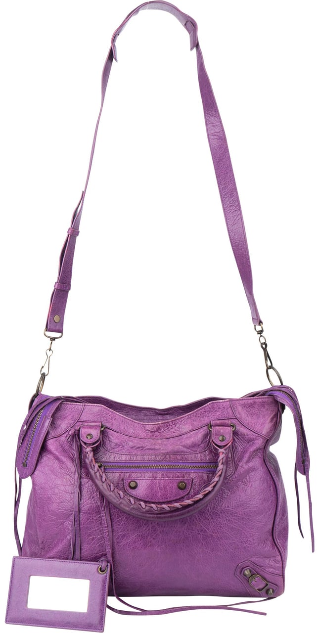 Balenciaga Balenciaga Purple Leather Classic City Handbag Paars