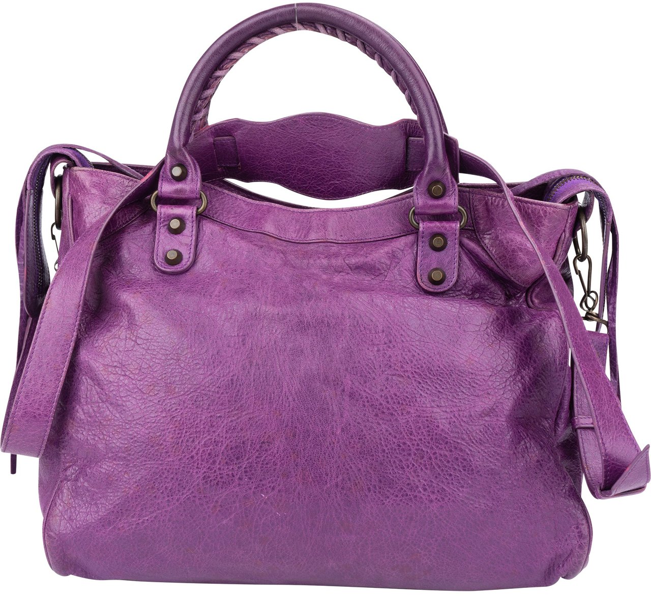 Balenciaga Balenciaga Purple Leather Classic City Handbag Paars