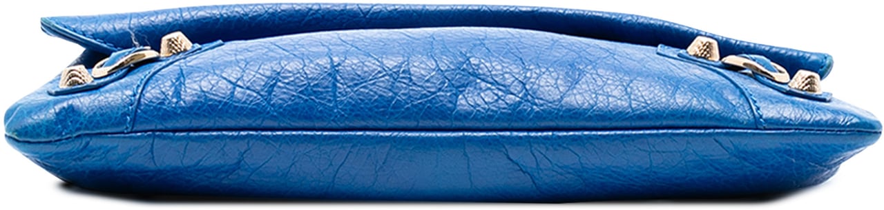 Balenciaga Lambskin Motocross Giant 12 Envelope Clutch With Strap Blauw