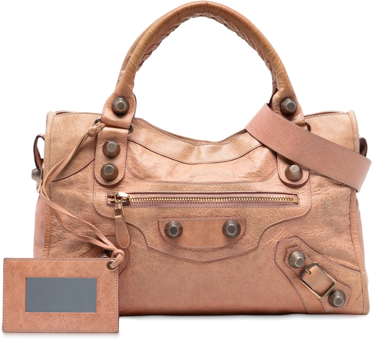 Balenciaga Lambskin Motocross Giant 21 Classic City Satchel Bruin