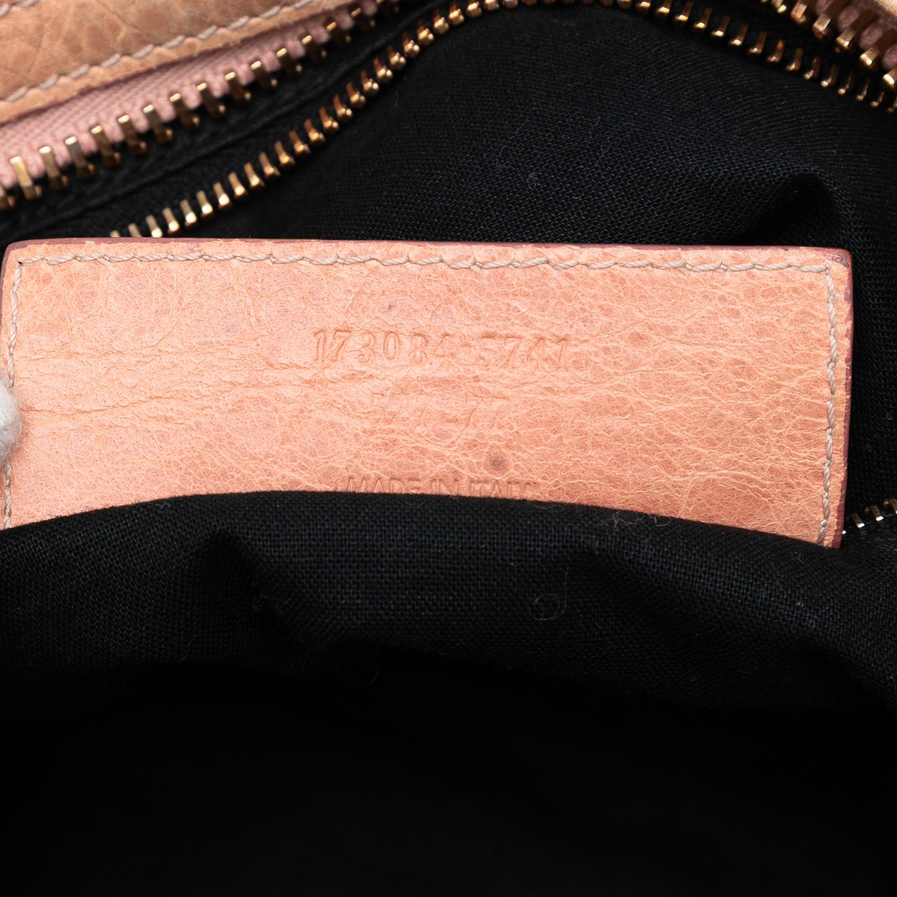 Balenciaga Lambskin Motocross Giant 21 Classic City Satchel Bruin