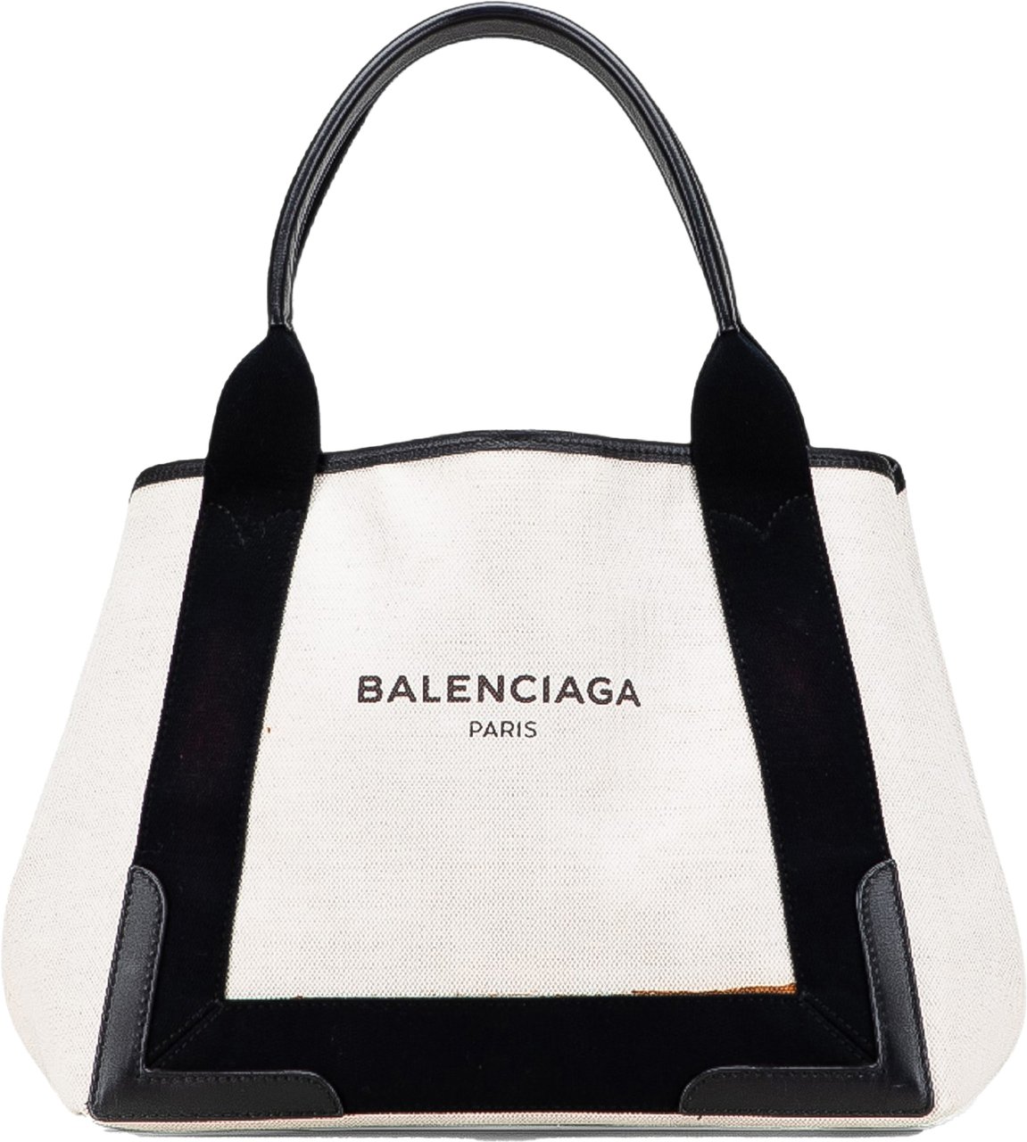 Balenciaga Canvas Navy Cabas Tote S Wit