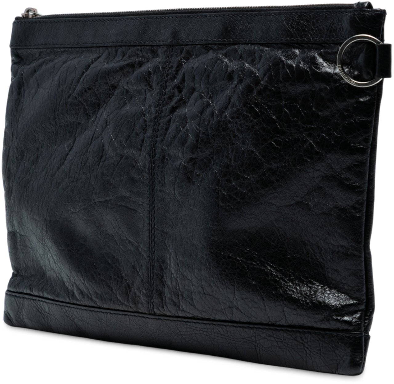 Balenciaga Lambskin Motocross Classic Clip M Clutch Zwart