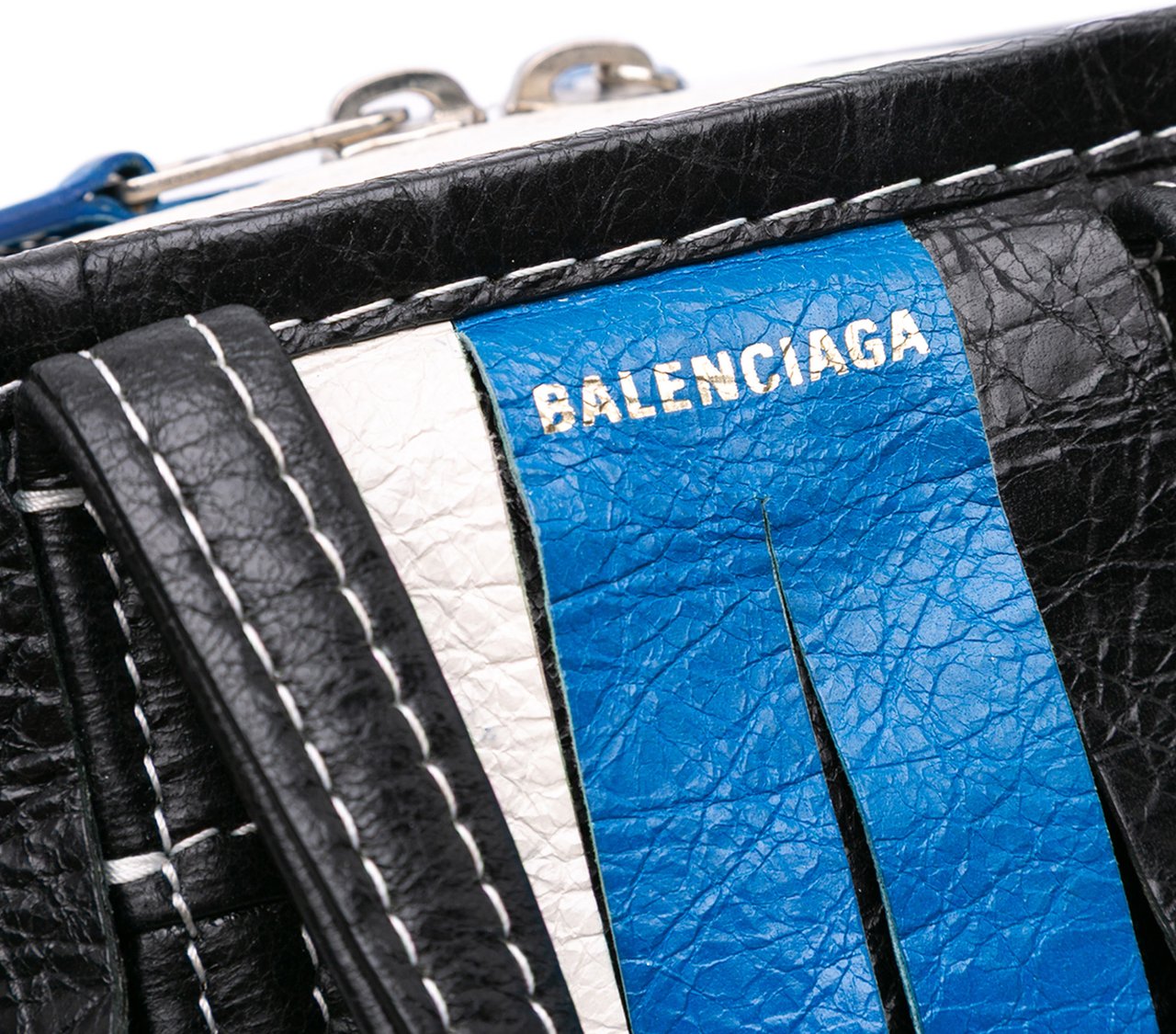 Balenciaga XXS Lambskin Fringe Bazar Shopper Satchel Zwart