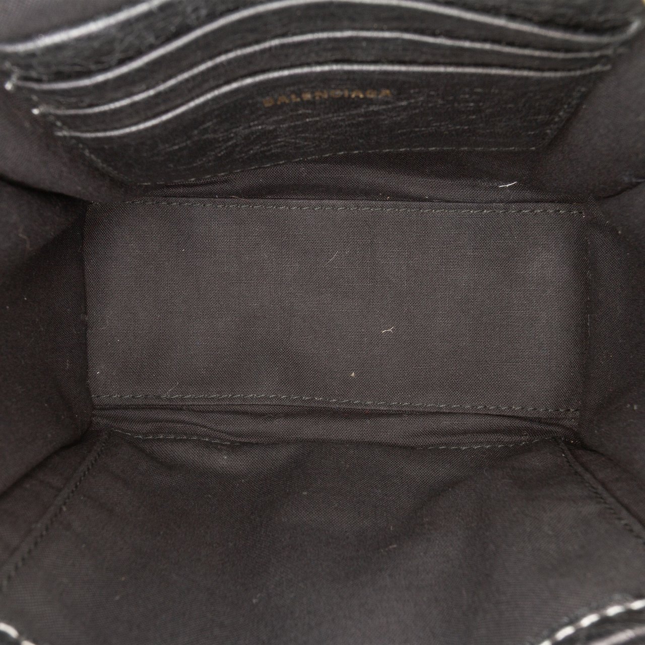 Balenciaga XXS Lambskin Fringe Bazar Shopper Satchel Zwart