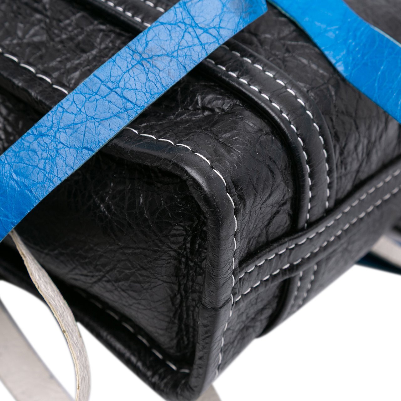 Balenciaga XXS Lambskin Fringe Bazar Shopper Satchel Zwart