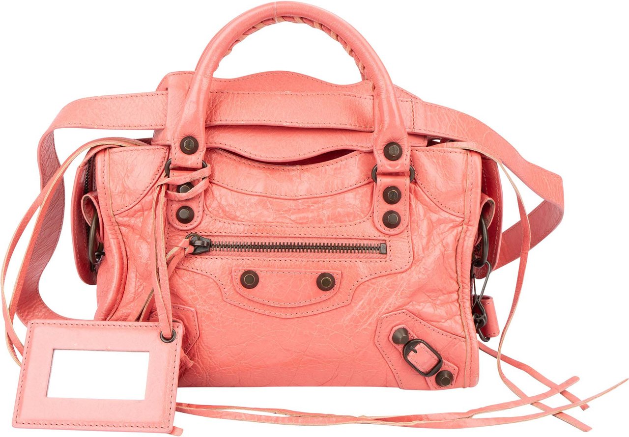 Balenciaga Balenciaga Pink Leather Mini City Handbag Roze