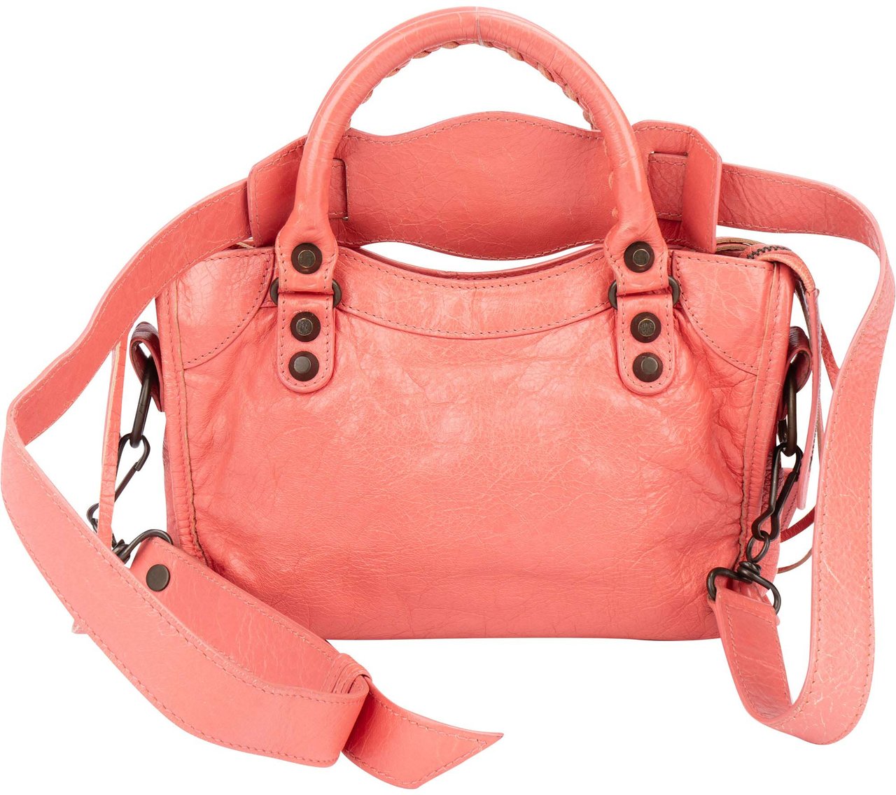 Balenciaga Balenciaga Pink Leather Mini City Handbag Roze