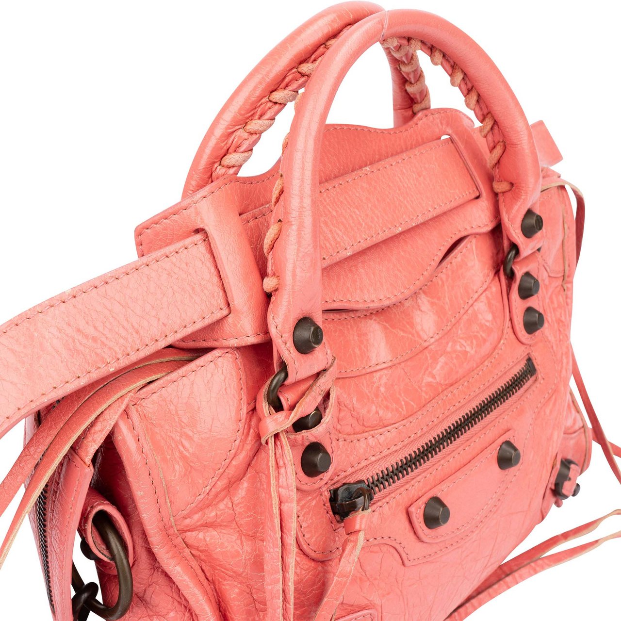 Balenciaga Balenciaga Pink Leather Mini City Handbag Roze