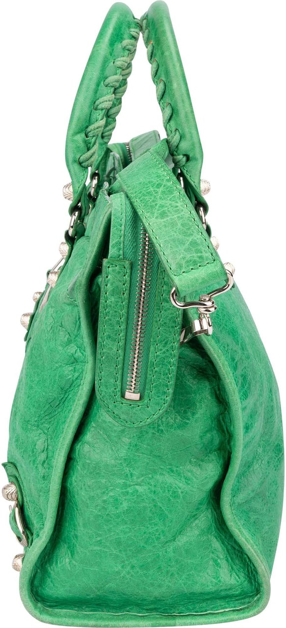 Balenciaga Balenciaga Classic Green Leather City Handbag Groen
