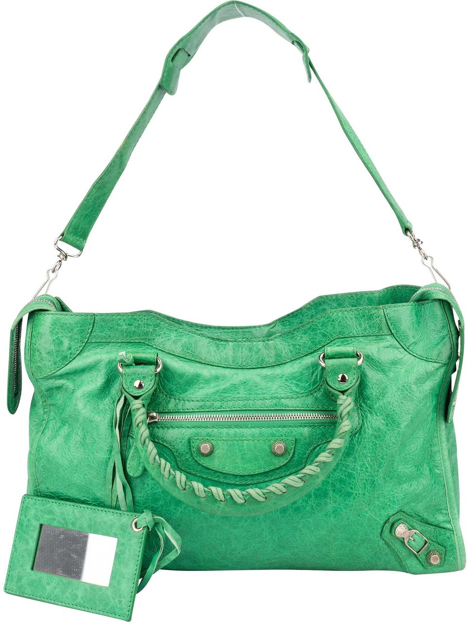 Balenciaga Balenciaga Classic Green Leather City Handbag Groen