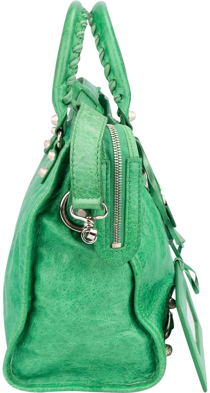 Balenciaga Balenciaga Classic Green Leather City Handbag Groen