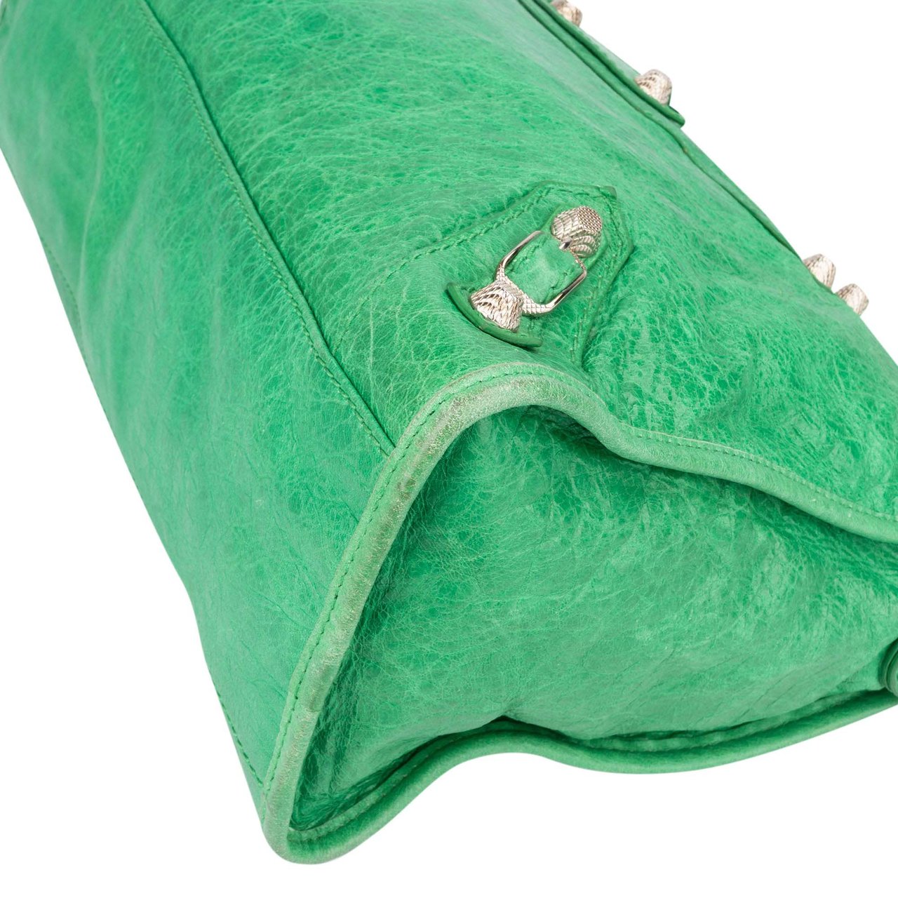 Balenciaga Balenciaga Classic Green Leather City Handbag Groen