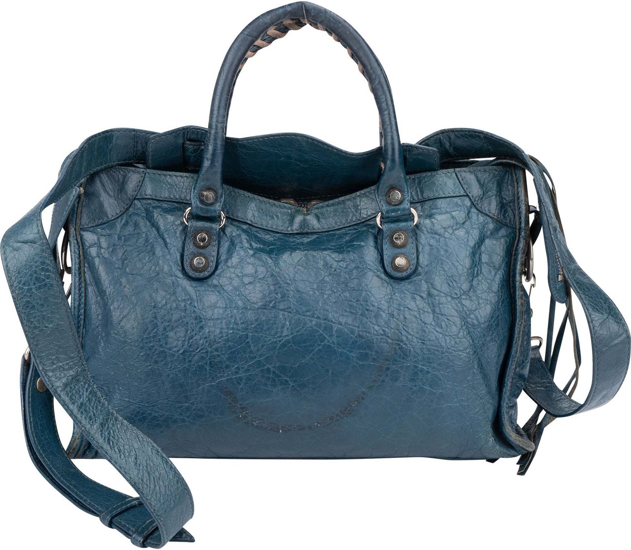 Balenciaga Balenciaga Blue Leather Classic City Handbag Blauw