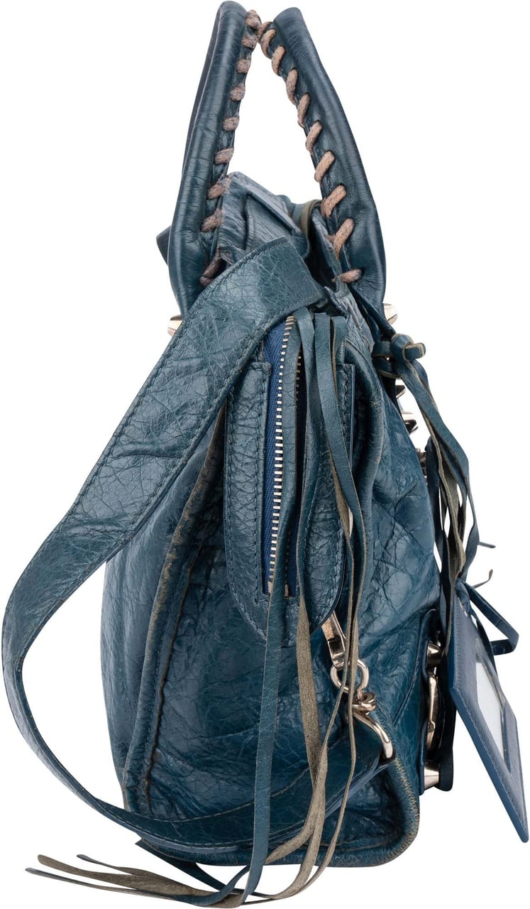 Balenciaga Balenciaga Blue Leather Classic City Handbag Blauw