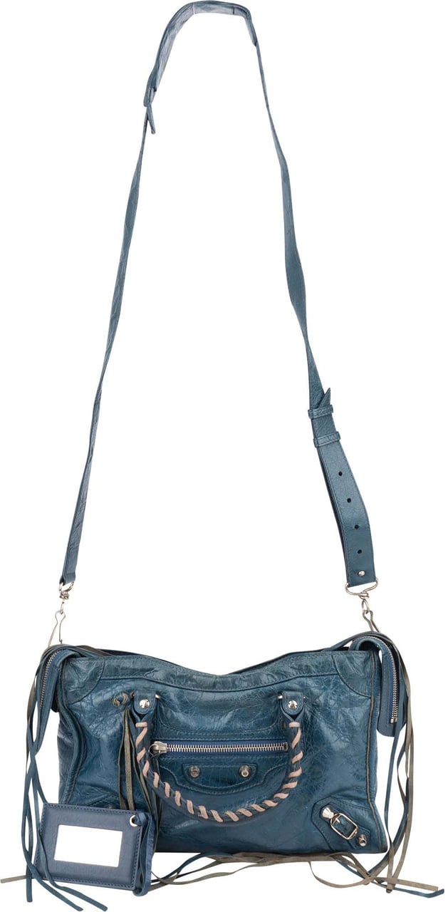 Balenciaga Balenciaga Blue Leather Classic City Handbag Blauw