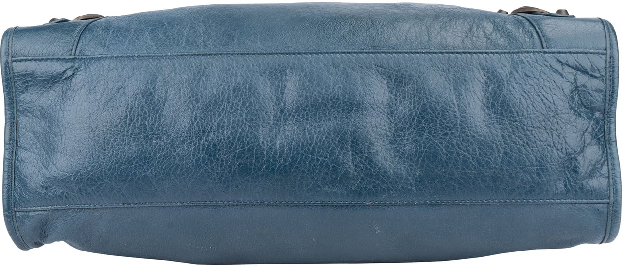 Balenciaga Balenciaga Blue Leather City Handbag Blauw