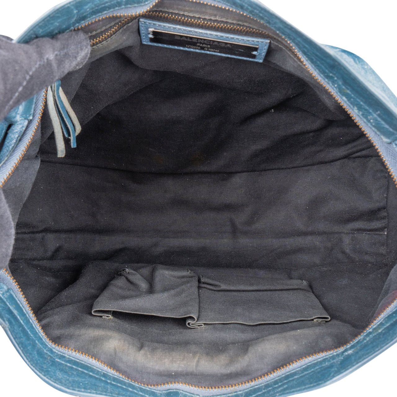 Balenciaga Balenciaga Blue Leather City Handbag Blauw