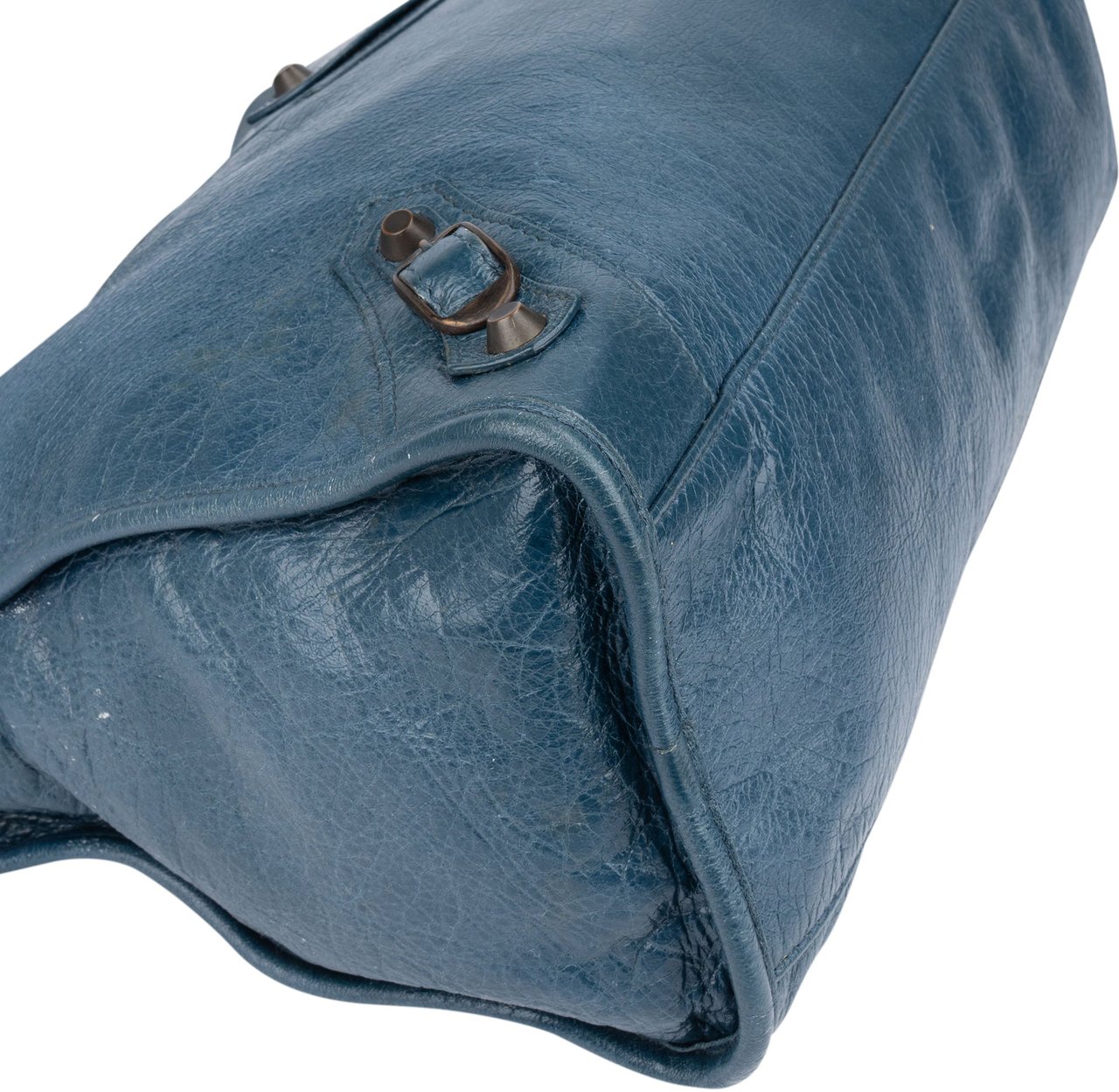 Balenciaga Balenciaga Blue Leather City Handbag Blauw