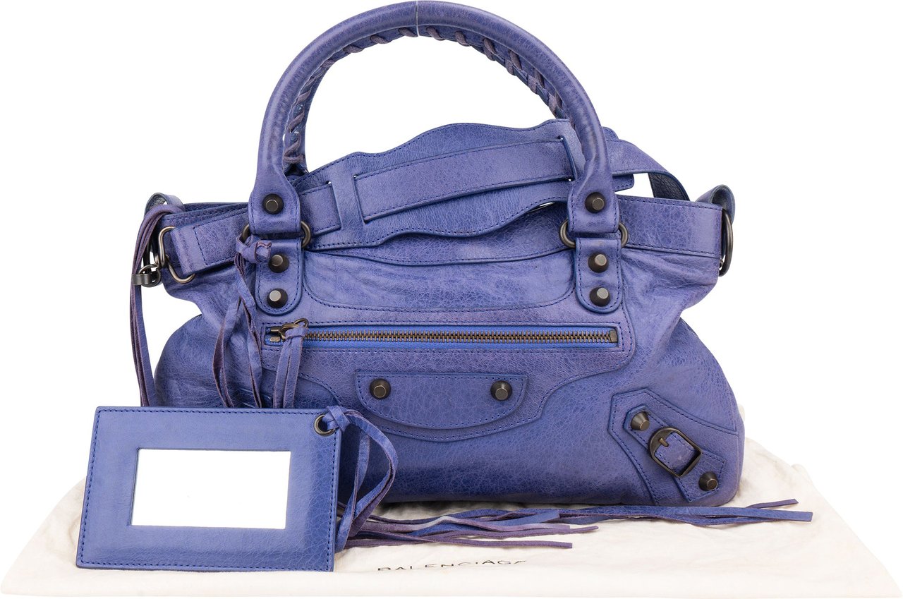 Balenciaga Balenciaga Leather Classic City Handbag Paars