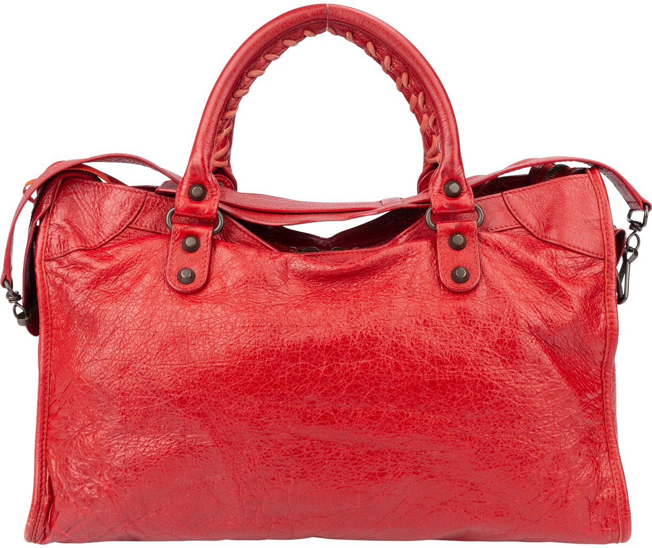 Balenciaga Balenciaga Red Leather City Handbag Rood