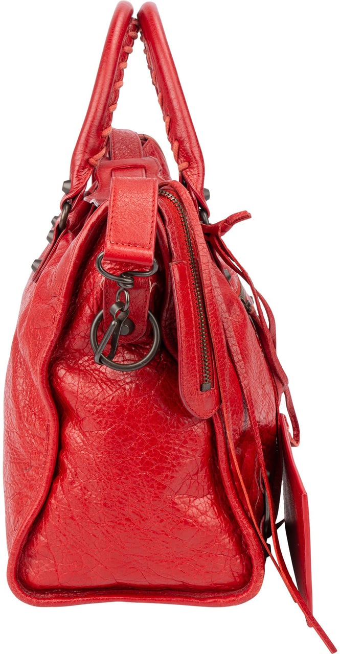 Balenciaga Balenciaga Red Leather City Handbag Rood