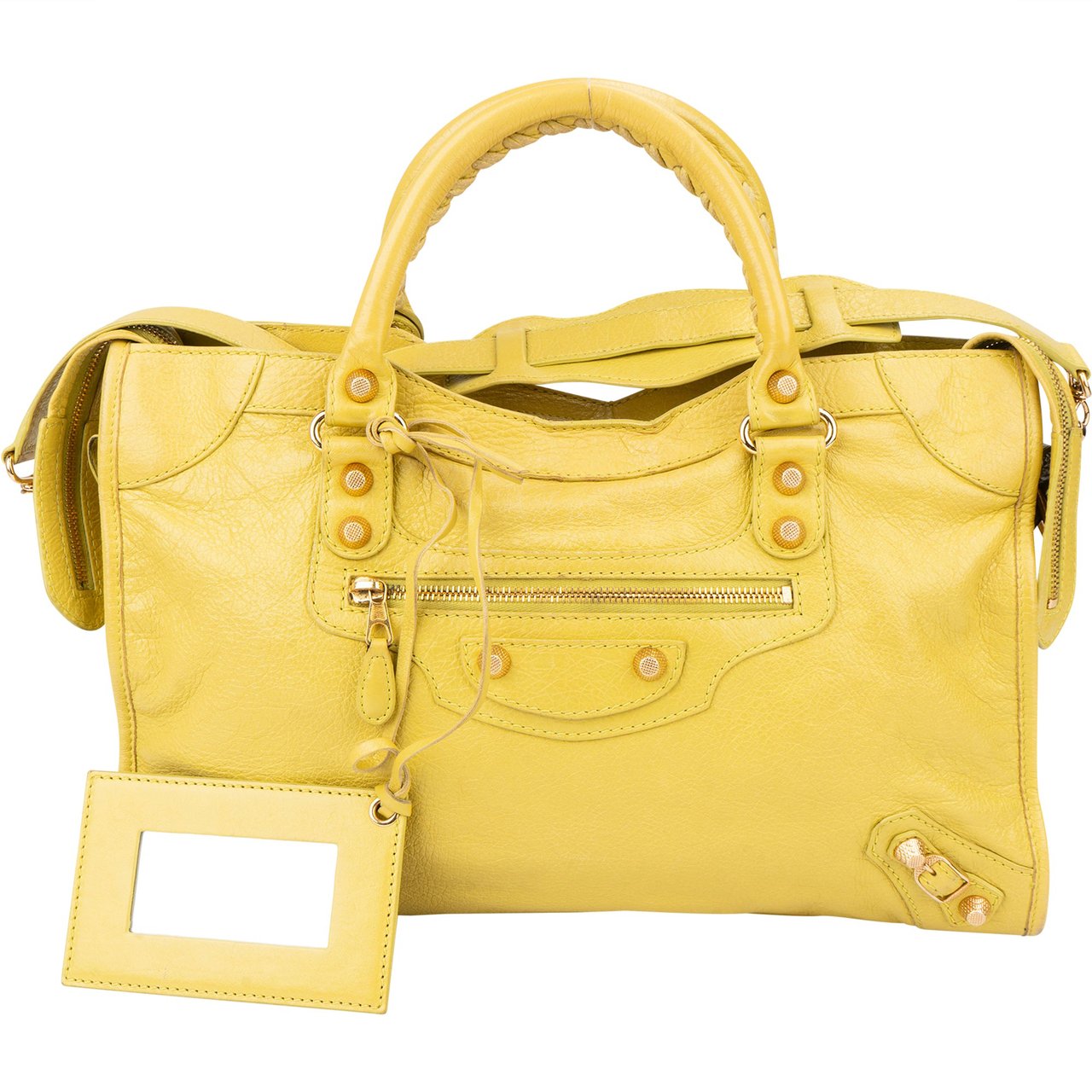 Balenciaga Balenciaga Yellow Leather City Handbag Geel
