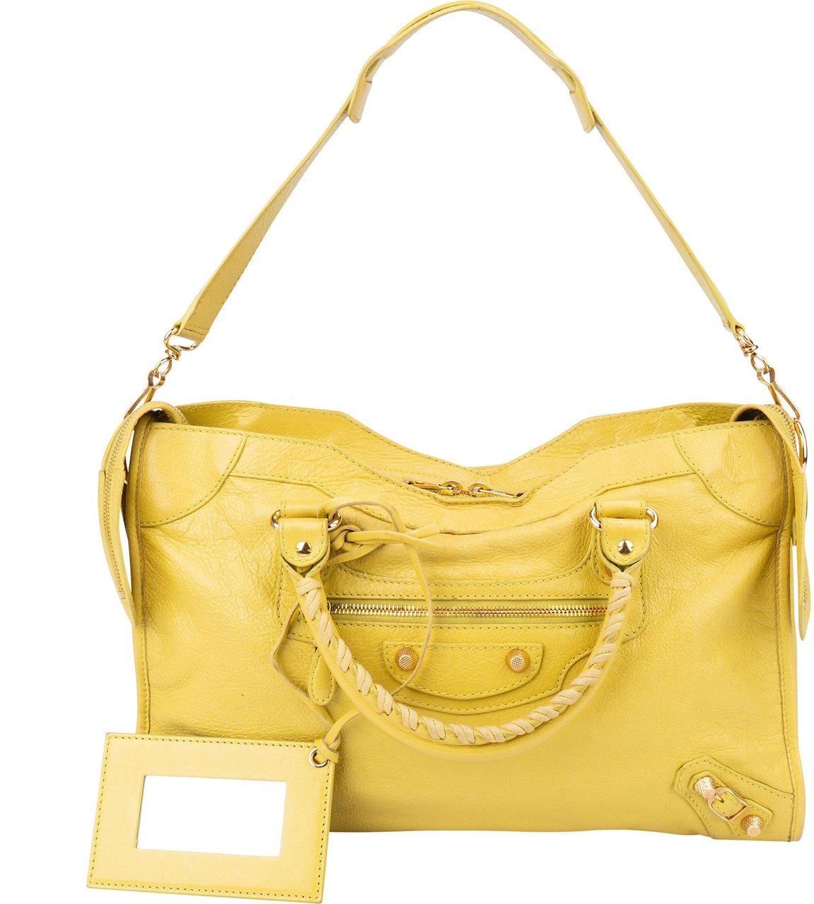 Balenciaga Balenciaga Yellow Leather City Handbag Geel