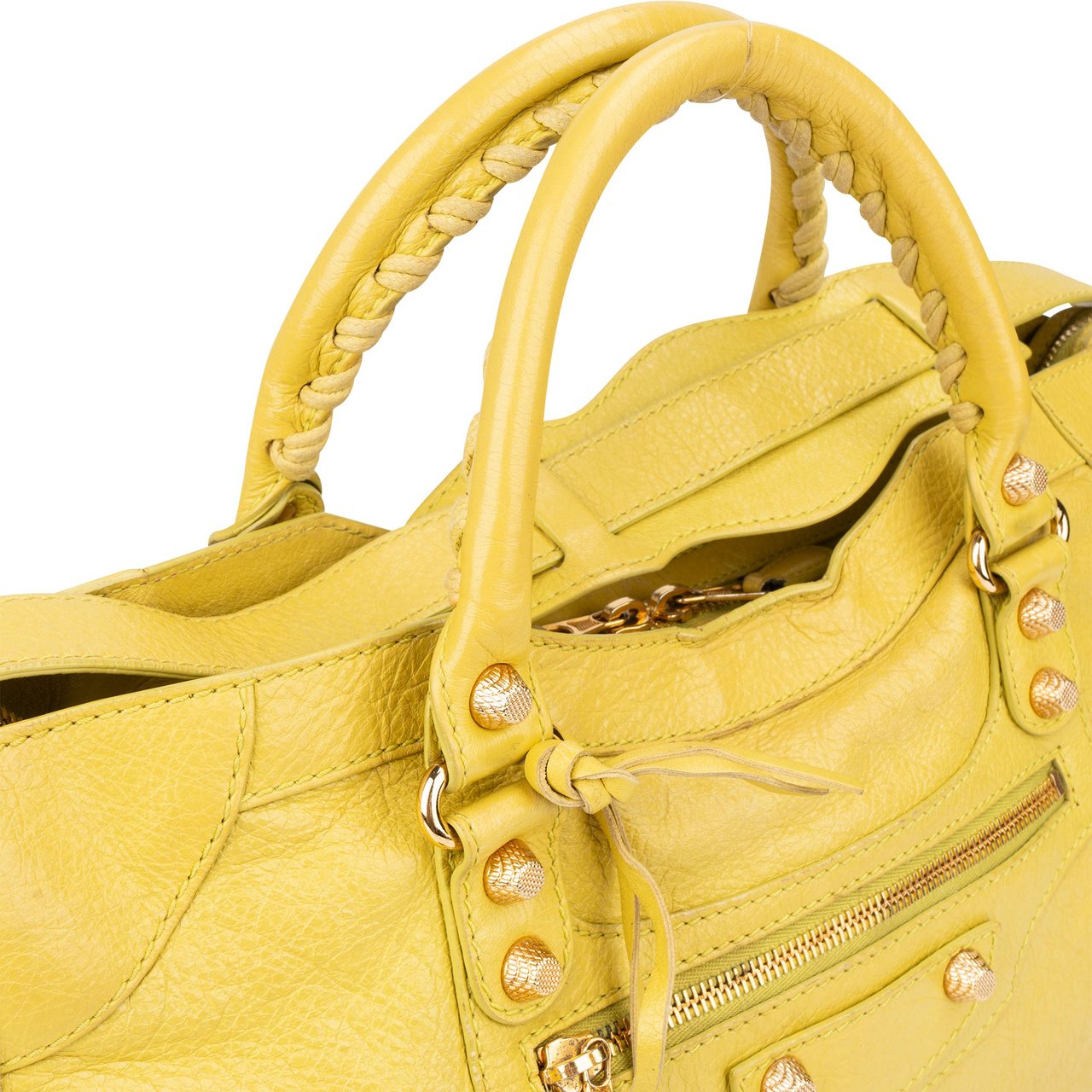 Balenciaga Balenciaga Yellow Leather City Handbag Geel